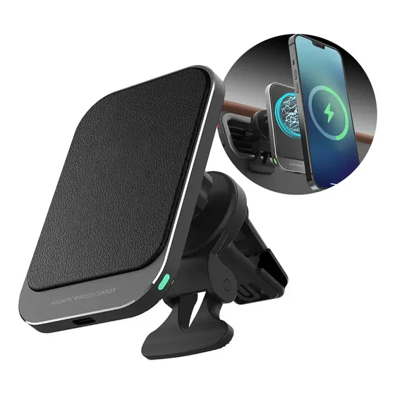 Cargador Soporte Inalámbrico Magnético Auto iPhone 15w Color Negro Alitrade MG1 USB-C MG1-CAR