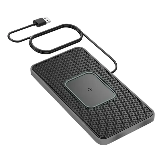 Cargador Wireless Pad Antideslizante Para Auto Universal 15w Color Negro
