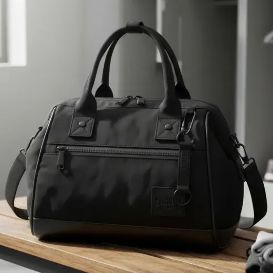 Cartera Boca de Pez Everlast para Mujer en Nylon y Pu Negro