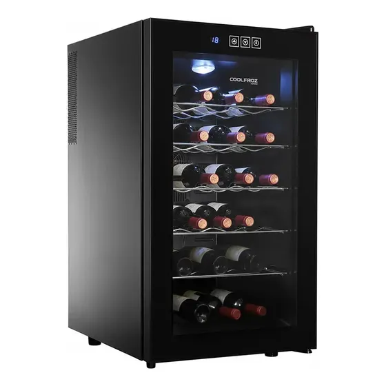 Cava De Vino Coolfroz By Gadnic 18 Botellas Display Touch Temperatura 12 A 18C Vidrio Templado Termoelectrica