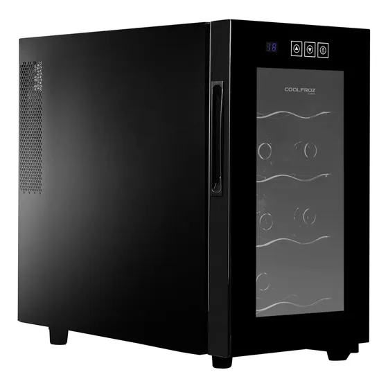 Cava De Vino Coolfroz Gadnic 8 Botellas Termoelectrica Display Digital Luz LED Interior Temperatura Regulable