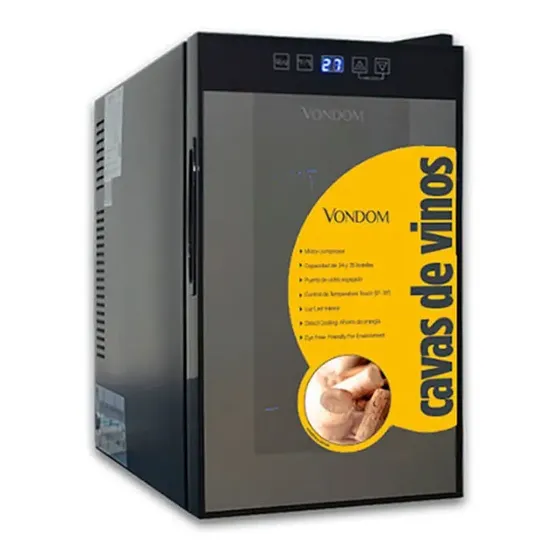 Cava De Vinos Vondom T8FLAT Línea Negra 8 Botellas Color Negro