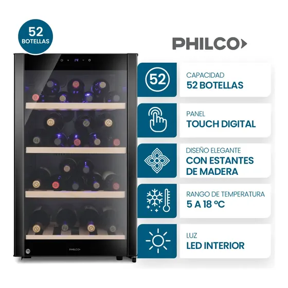 Cava Eléctrica Philco Phcav052n 52 Botellas
