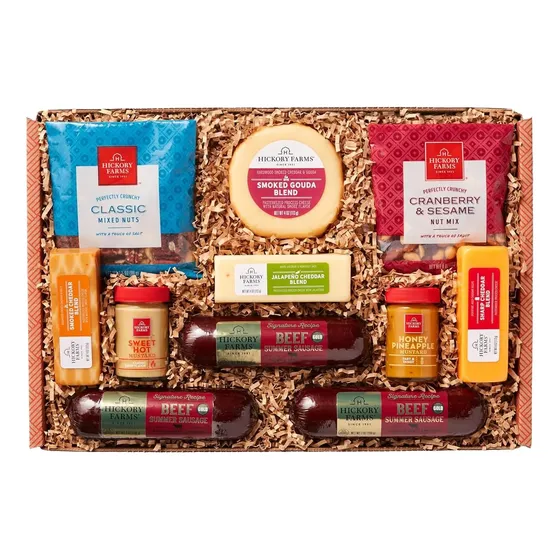 Cesta Gourmet Hickory Farms Deluxe 16x11 In