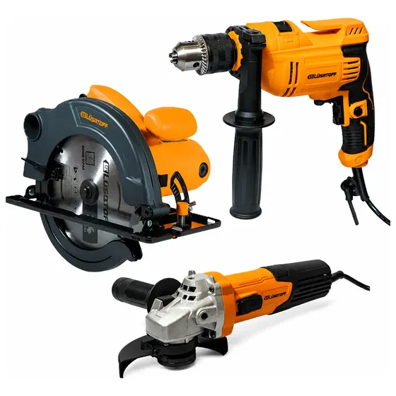Combo Sierra Circular 1200w + Amoladora 720w + Taladro Set K