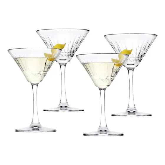 Copa Martini Tragos Set X 4 Unid Vaso Con Pie Vidrio Elysia