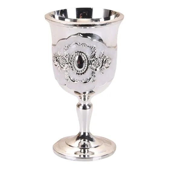 Copa Tipo Cáliz Metálica Para Vino Estilo Retro 2
