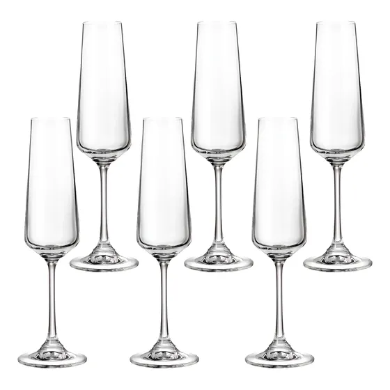 Copas Champagne Cristal Bohemia Corvus 160ml Set X 12