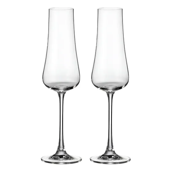 Copas Champagne Cristal Bohemia Iduna 250ml Set X 2