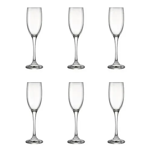 Copas Champagne Vidrio Nadir Barone 190ml Pack 6 Transparente