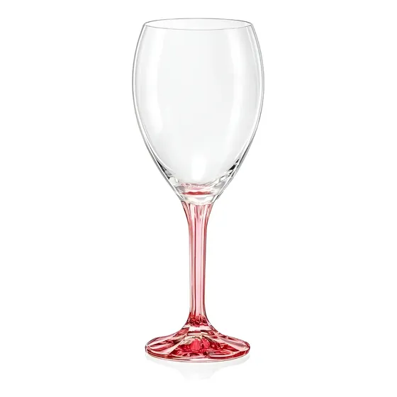 Copas Cristal Bohemia Magnolia Pink Vino 500ml Set 2 Unidades Pie Rosa