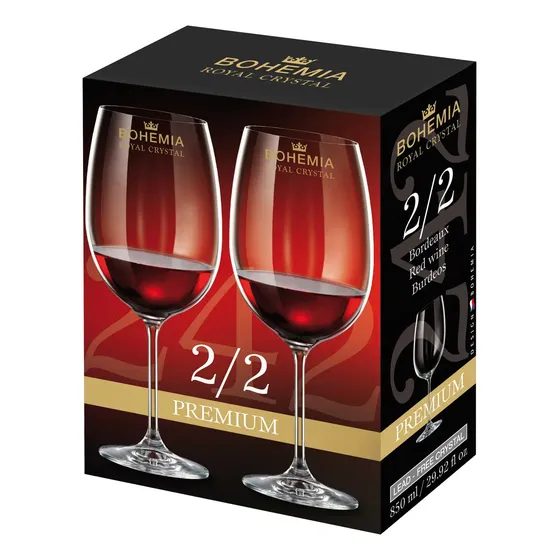 Copas Cristal Vino Bohemia Premium 850ml X2