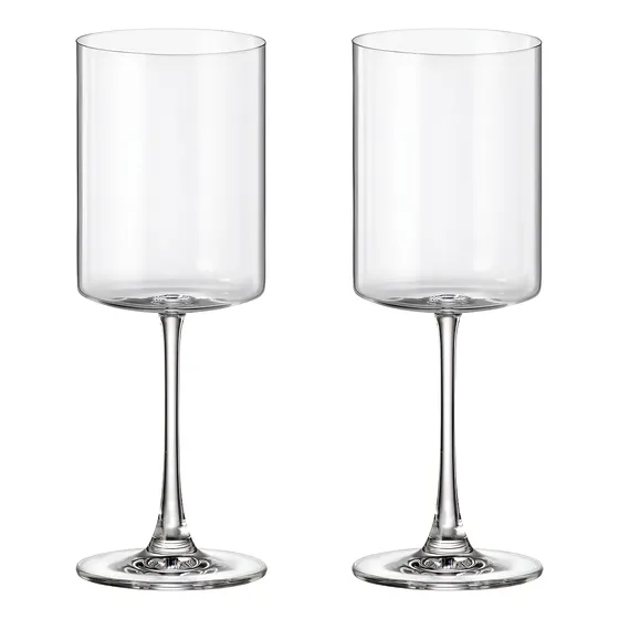 Copas Vino Cristal Bohemia Rectas Junco 480ml Set X 2