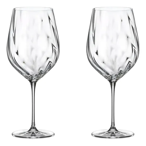 Copas Vino Cristal Bohemia Uria Optic 740ml Set X 2