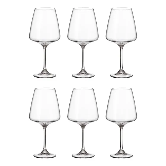 Copas Vino Crystal Bohemia Corvus Degustación 570ml Set x 6