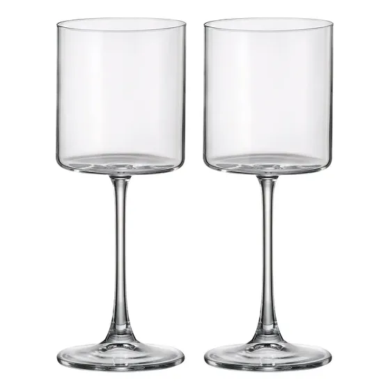 Copas Vino O Agua Cristal Bohemia Rectas Junco 400ml Set X 2