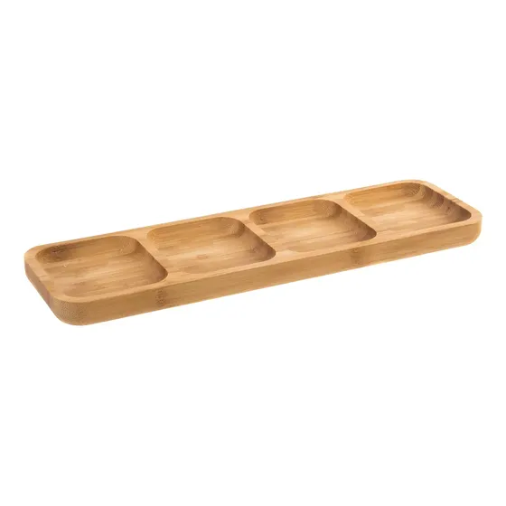 Copinetero de Bambú Rectangular con 4 Cavidades para Picadas