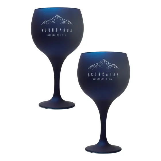 Copón Copa Para Gin Aconcagua Azul 600ml Pack X 2u Color Azul Marino