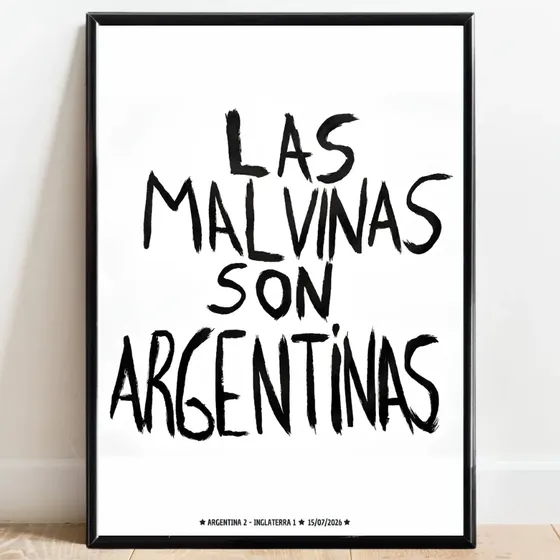 Cuadro Bandera Las Malvinas Son Argentinas C/ Vidrio 30x40cm