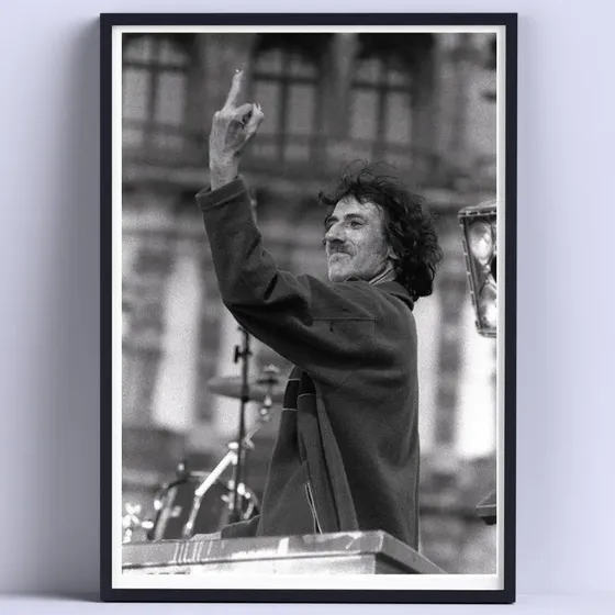 Cuadro Charly Garcia Fuck You Rock Argentino 30x40cm Listo Color Negro Armazón Negro