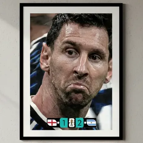 Cuadro Deco Messi Expresión En Su Cara Contra Los Ingleses