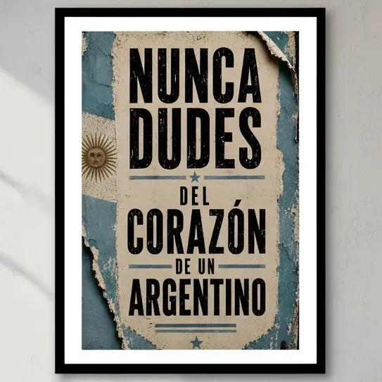 Cuadro Decorativo Nunca Dudes Del Corazón De Un Argentino