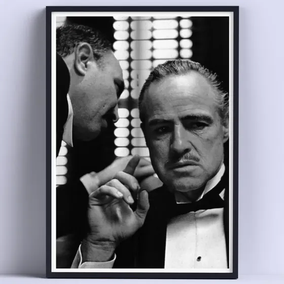 Cuadro El Padrino Blanco Y Negro 30x40cm List P Colgar Blanco Negro