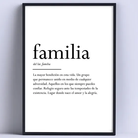 Cuadro Familia Definicion Deco 30x40cm Listo P Colgar Negro