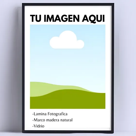 Cuadro Personalizado- Tu Imagen Enmarcada 30x40cm Color Negro Armazón Negro