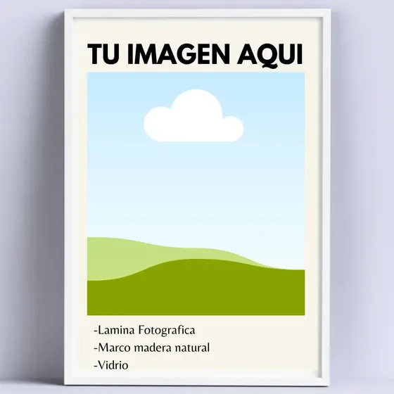 Cuadro Personalizado- Tu Imagen Enmarcada Vidrio 30x40cm Color Blanco Armazón Blanco