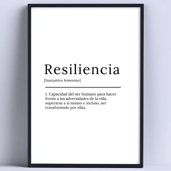 Cuadro Resiliencia Definicion Deco 30x40cm Listo P Colgar Negro