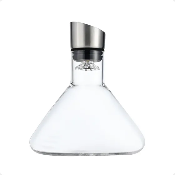 Decantador Aireador Acero Inoxidable Vidrio 1.5L Transparente Vinos Tintos