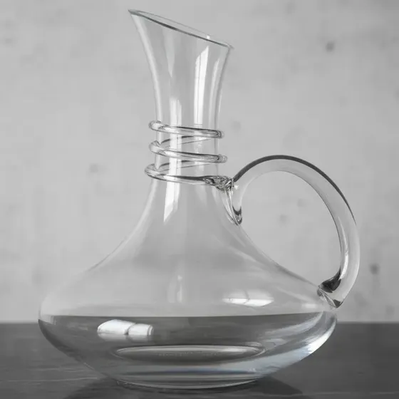 Decantador De Vino Con Manija Espiral 1800cc  Cristal