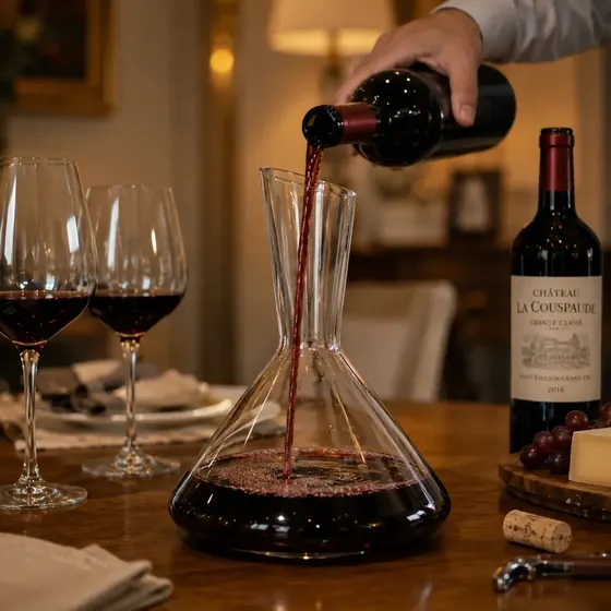 Decantador Vino Vidrio Aireador 1,8l Vinotecas Boca Diagonal