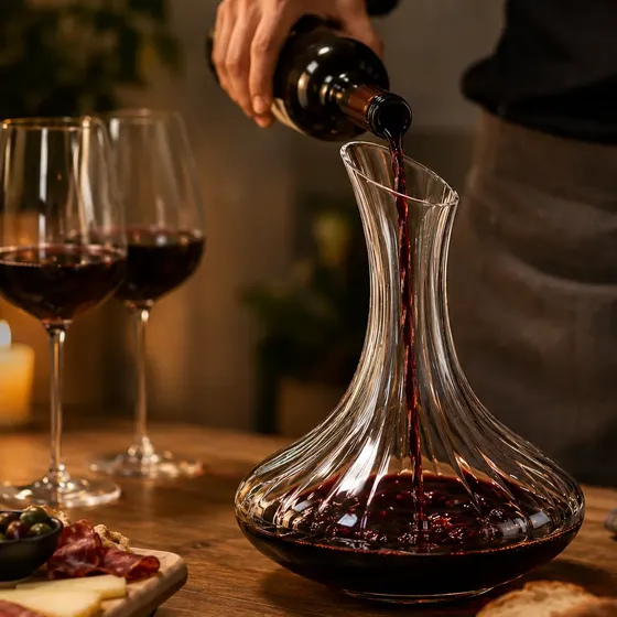 Decantador Vino Vidrio Rayado 2l Aireador Vinotecas Decanter