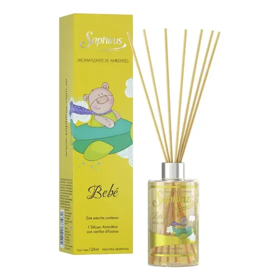 Difusor con Varillas Saphirus Fragancia Bebé x 125 mL