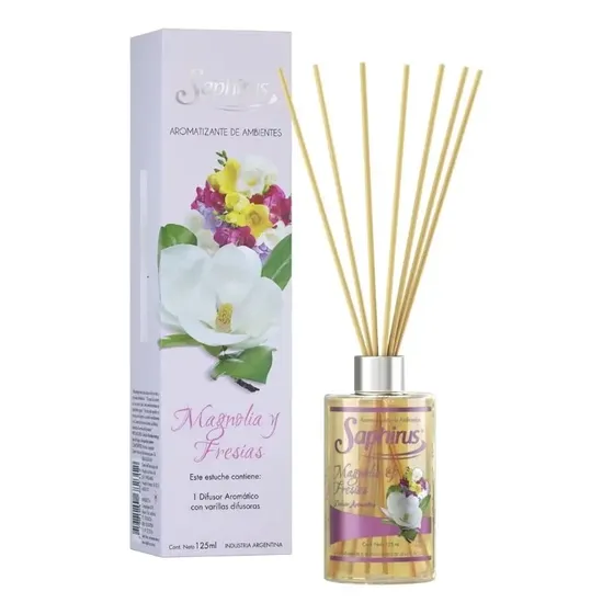 Difusor con Varillas Saphirus Fragancia Magnolia y Fresias x 125ml