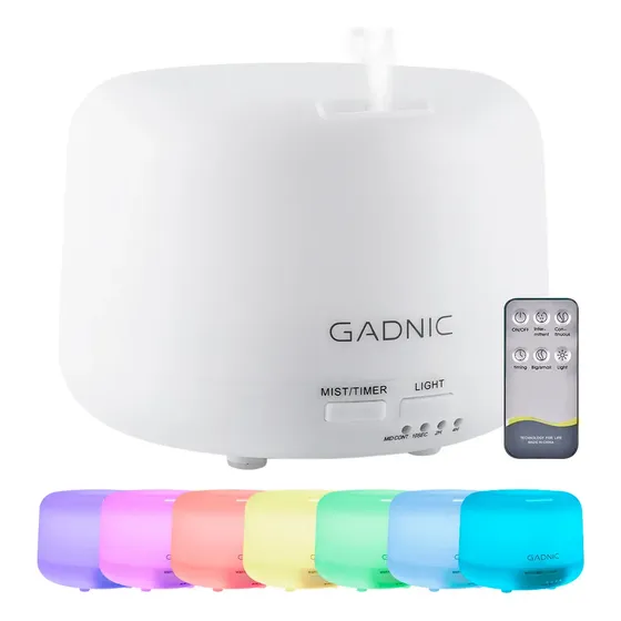 Difusor Humidificador Aromatico LED 300 ml Control Remoto 20 hs Alcance 30 a 50 m2