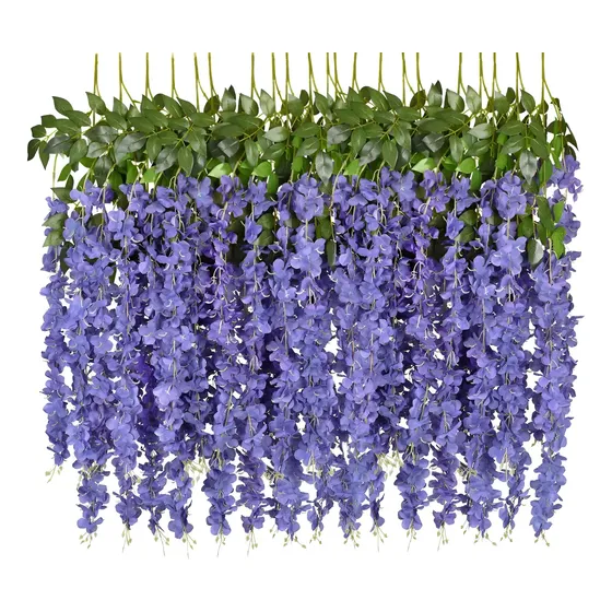 Enredadera Flores Glicina Artificial Pack X 12 Unid - Sheshu Color Violeta