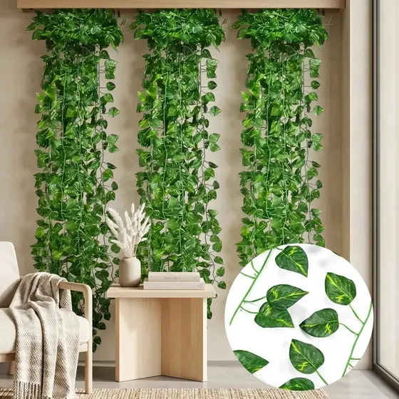 Enredaderas Artificiales Jardin Vertical Pack X 12 Unidades Decoracion Fiestas - Eventos