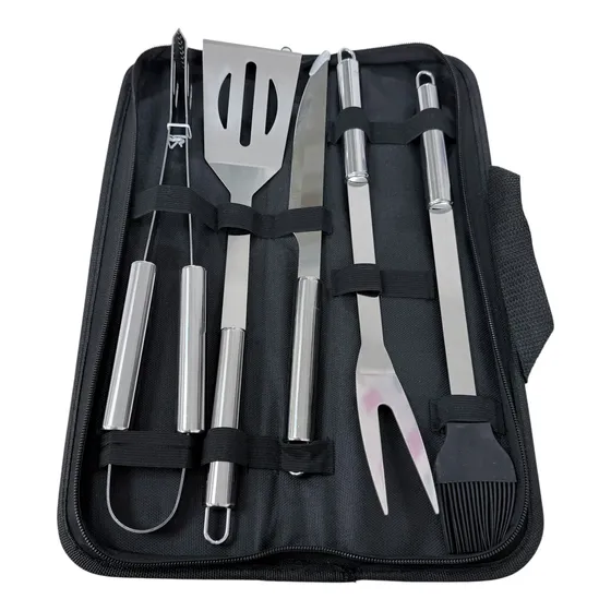 Herramientas Para Asado Tenedor Cuchillo Pinza Con Argolla
