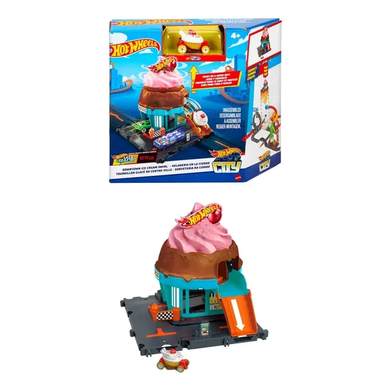 Hot Wheels City Pista De Juguete Heladería Color Multicolor