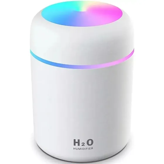 Humidificador Ultrasónico Difusor Aromatizador 300ml Usb Rgb Color Blanco