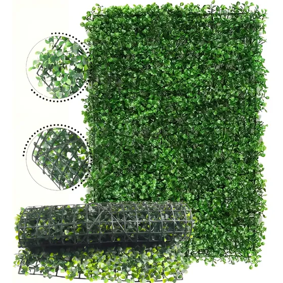 Jardin Vertical Artificial Ligustrina Muro Verde Color Verde Oscuro