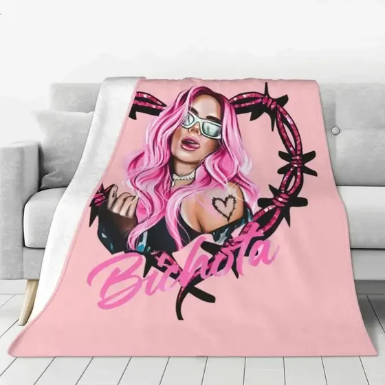 Jf- . Manta De Franela Estampada Karol G, 100 X 130 Cm