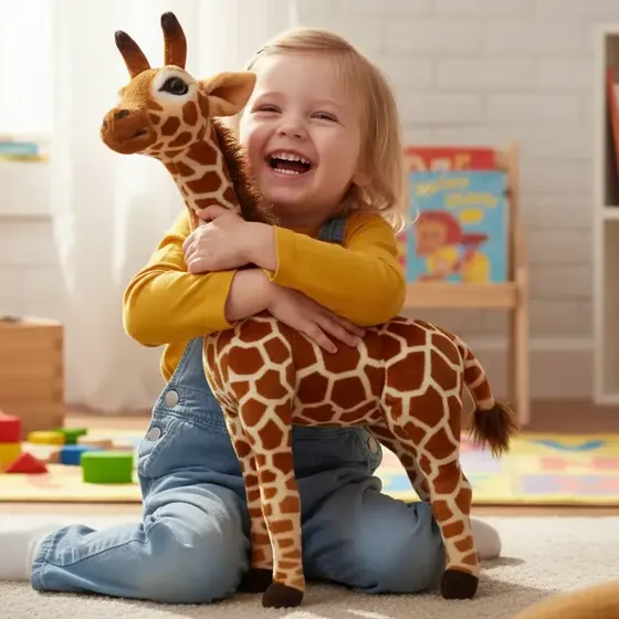 Jirafa Peluche Realista 52cm Gigante Ideal Para Decoración