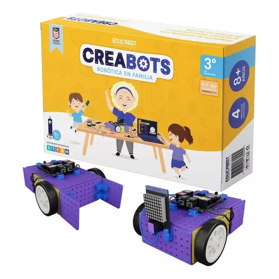 Juego Ciencia Didáctico Robotica Creabots Exp. Smart Cars Color Amarillo Personaje Creabot