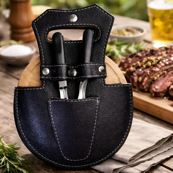 Juego De Asado Set Para 1 Persona Tabla Y Cubiertos