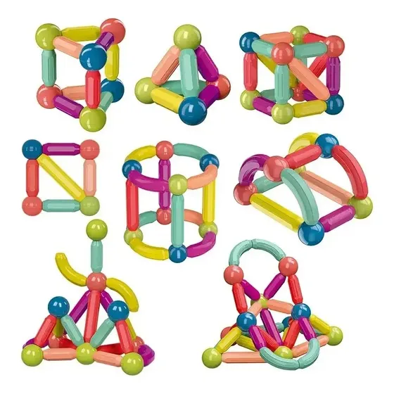 Juego De Bloques Magnéticos Para Armar X84 Piezas Educativo Didáctico Infantil Con Barras Y Esferas Imanes 3d Construcción Creativa Regalo N