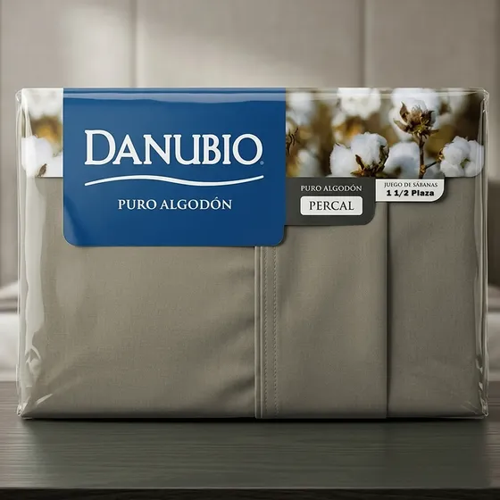 Juego De Sabana Danubio 100% Algodon Percal Queen Size Liso